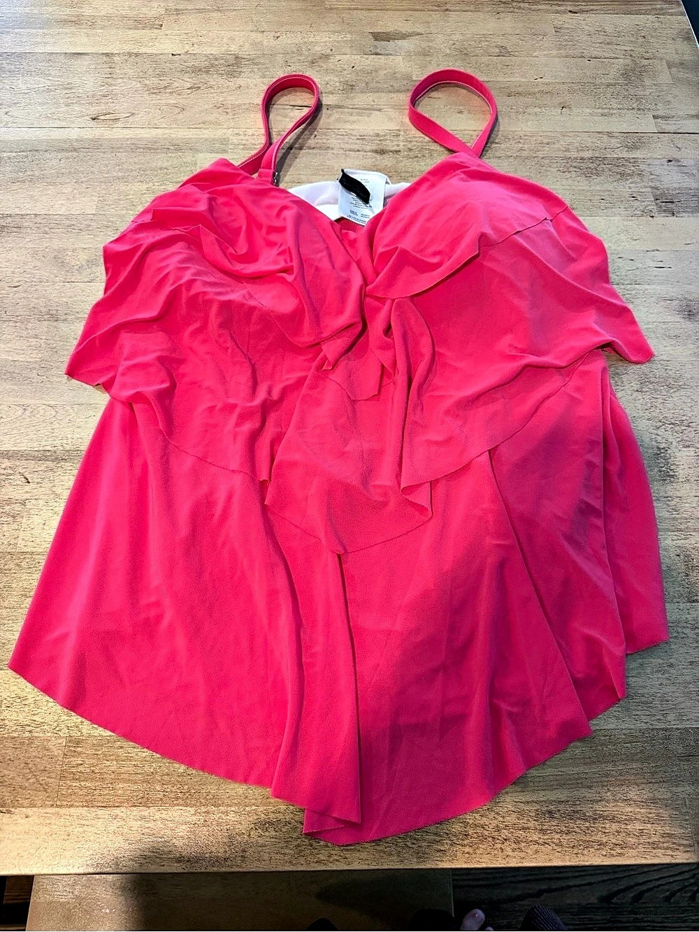 Hot Pink Layered Tankini Top